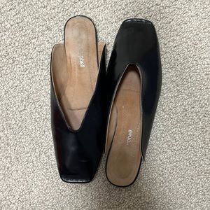Jeffrey Campbell black leather mules